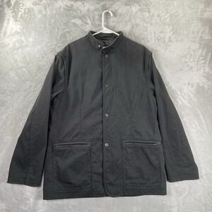 Armani Collezioni Jacket men's 44 Lined Black Snap Closure Stand Collar Coat